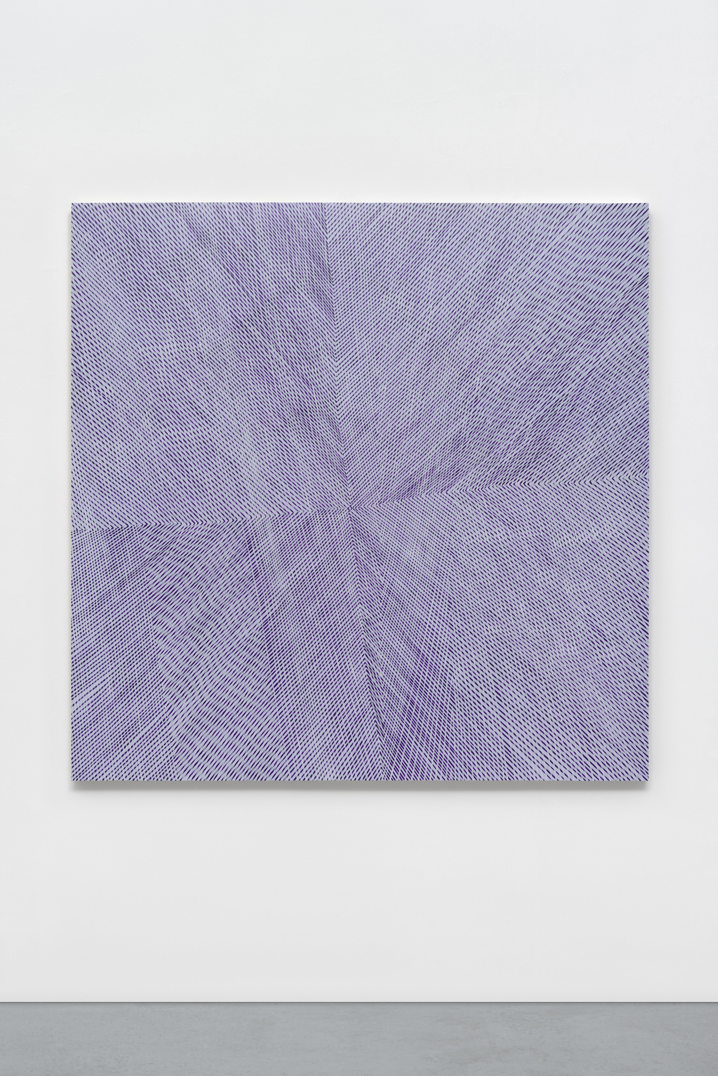 "Lilac Aura," 2017, acrylic and interference on panel, 60 x 60 x 2 inches