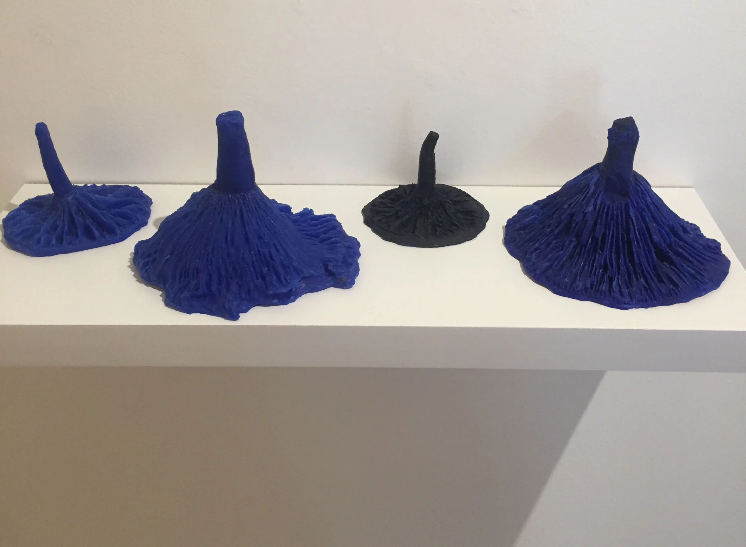 Linda Armstrong, "Untitled 1-4," 2010-18, cast wax, 3.75-8 inches x 4-7 inches