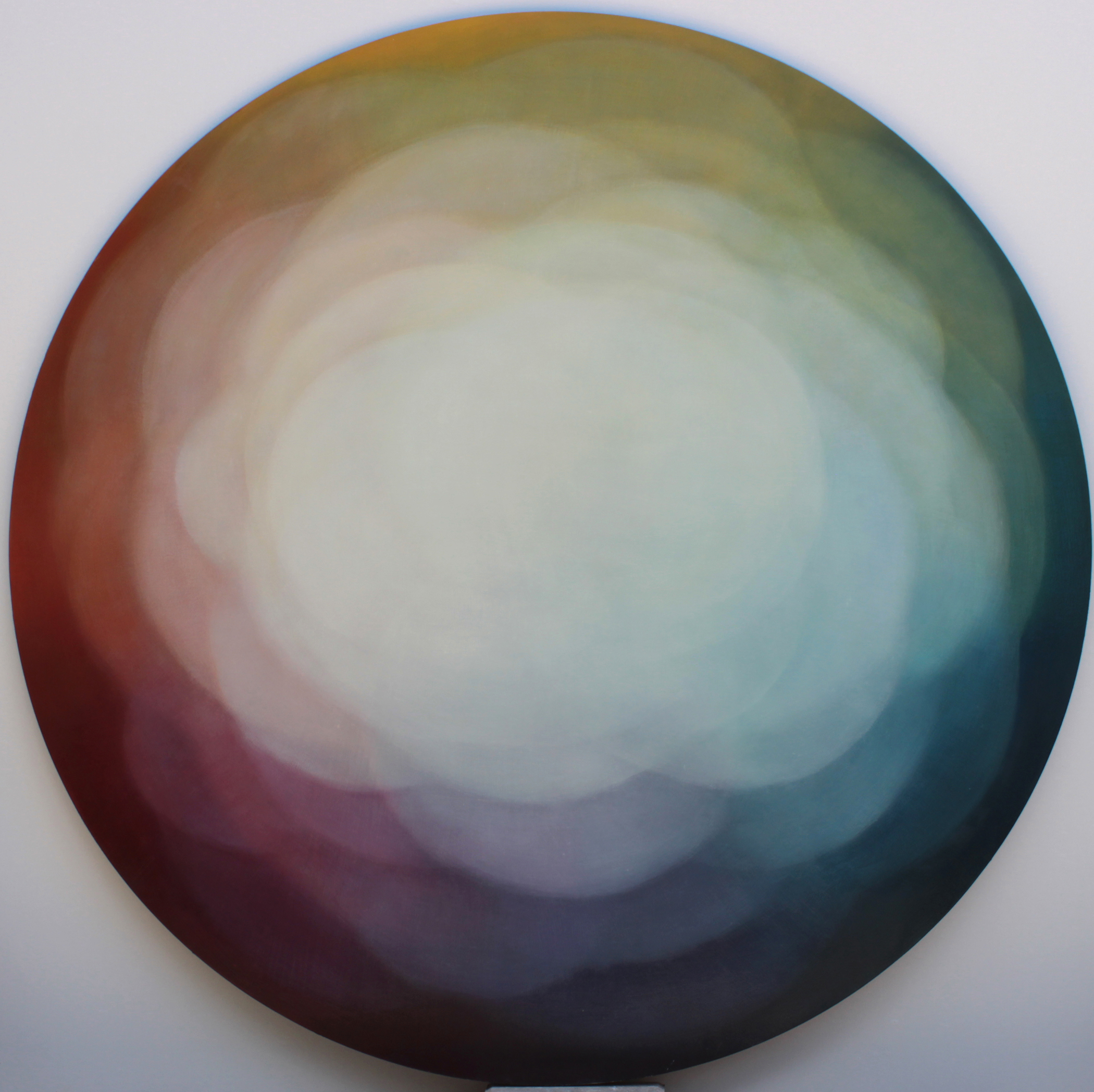"Spectral Arc," 2018, oil on canvas, 48 inches round