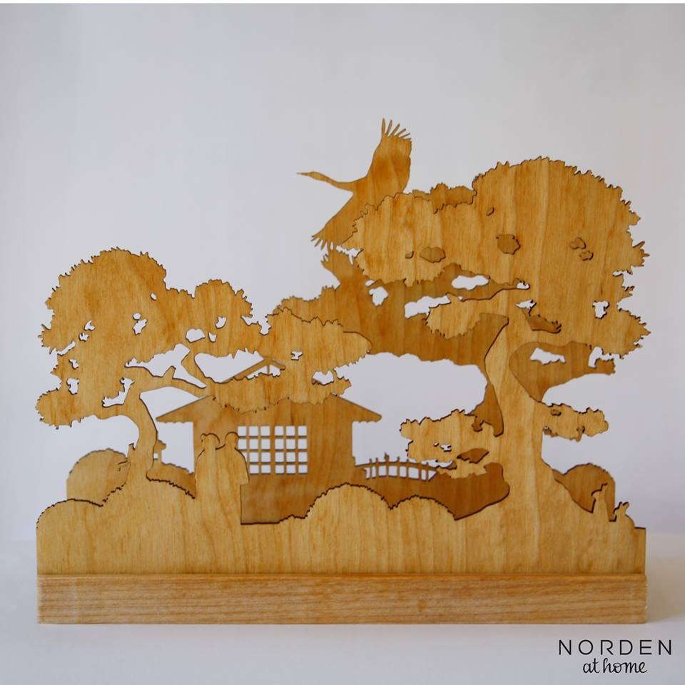 Tsuru no Ongaeshi - Double scene tea candle light, birch. 