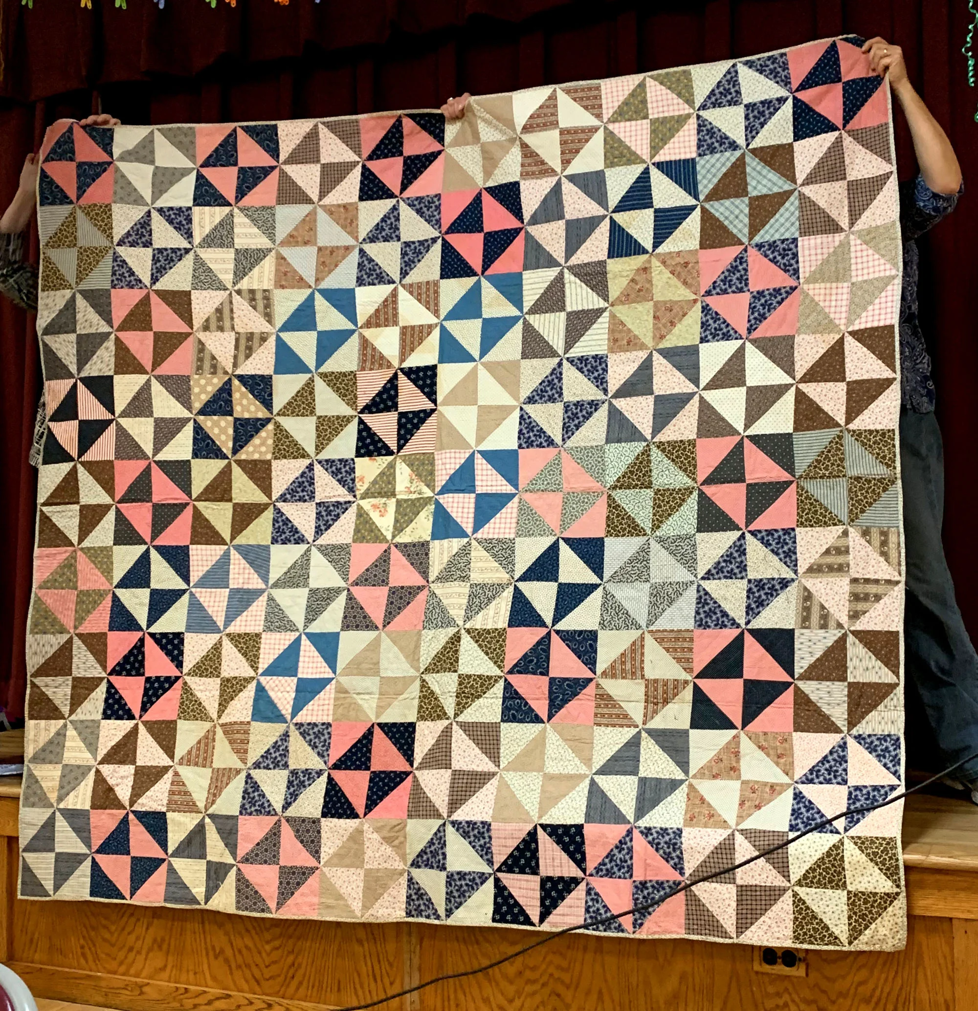 Broken Dishes, historic quilt, shown by Grace Bighouse
