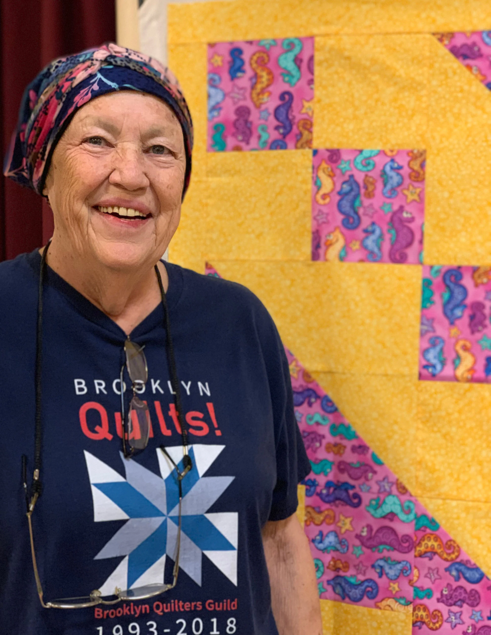 Sarah Vinson, our May workshop leader: Upsizing a quilt block into a quilt