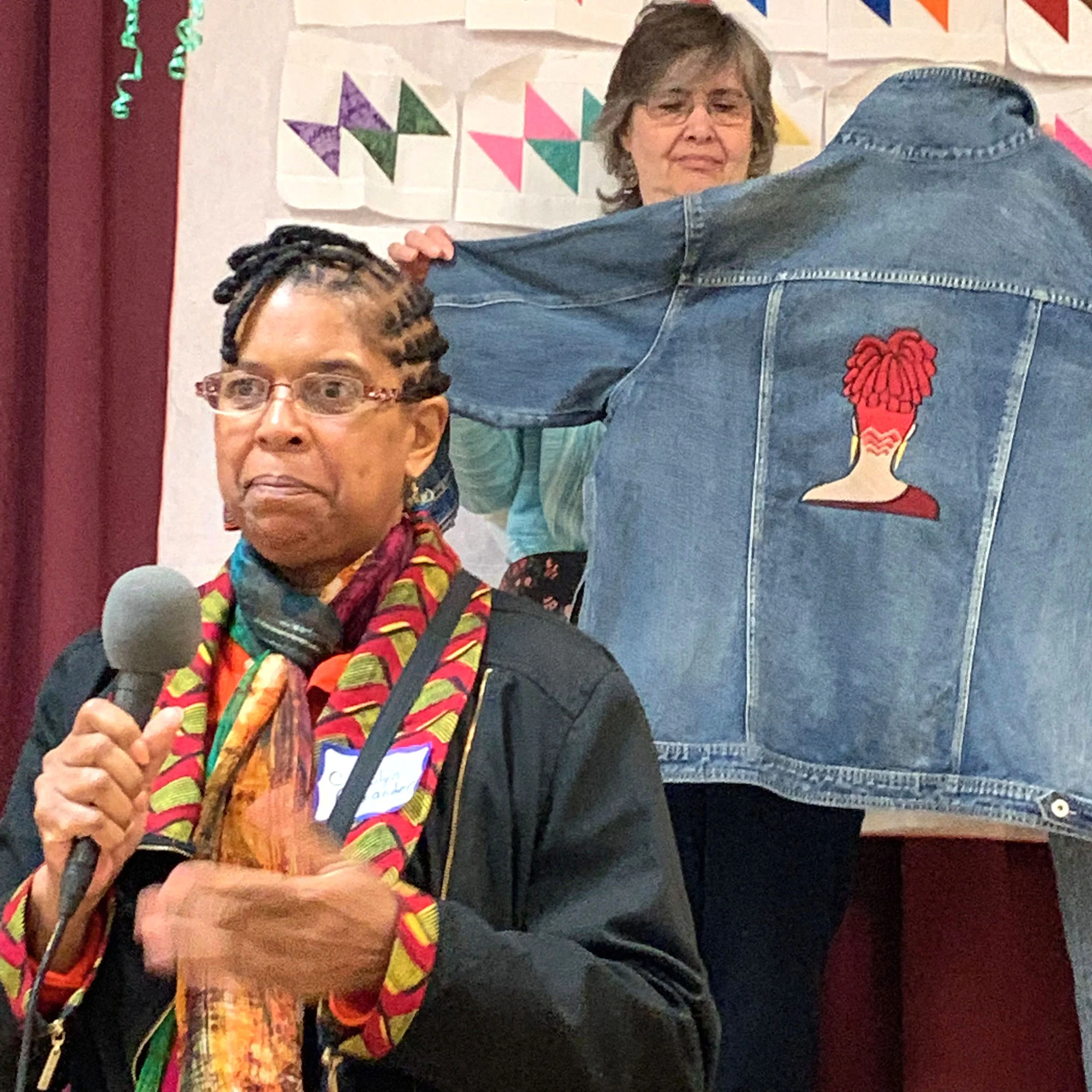 Carolyn Alexander, denim jacket embellishments