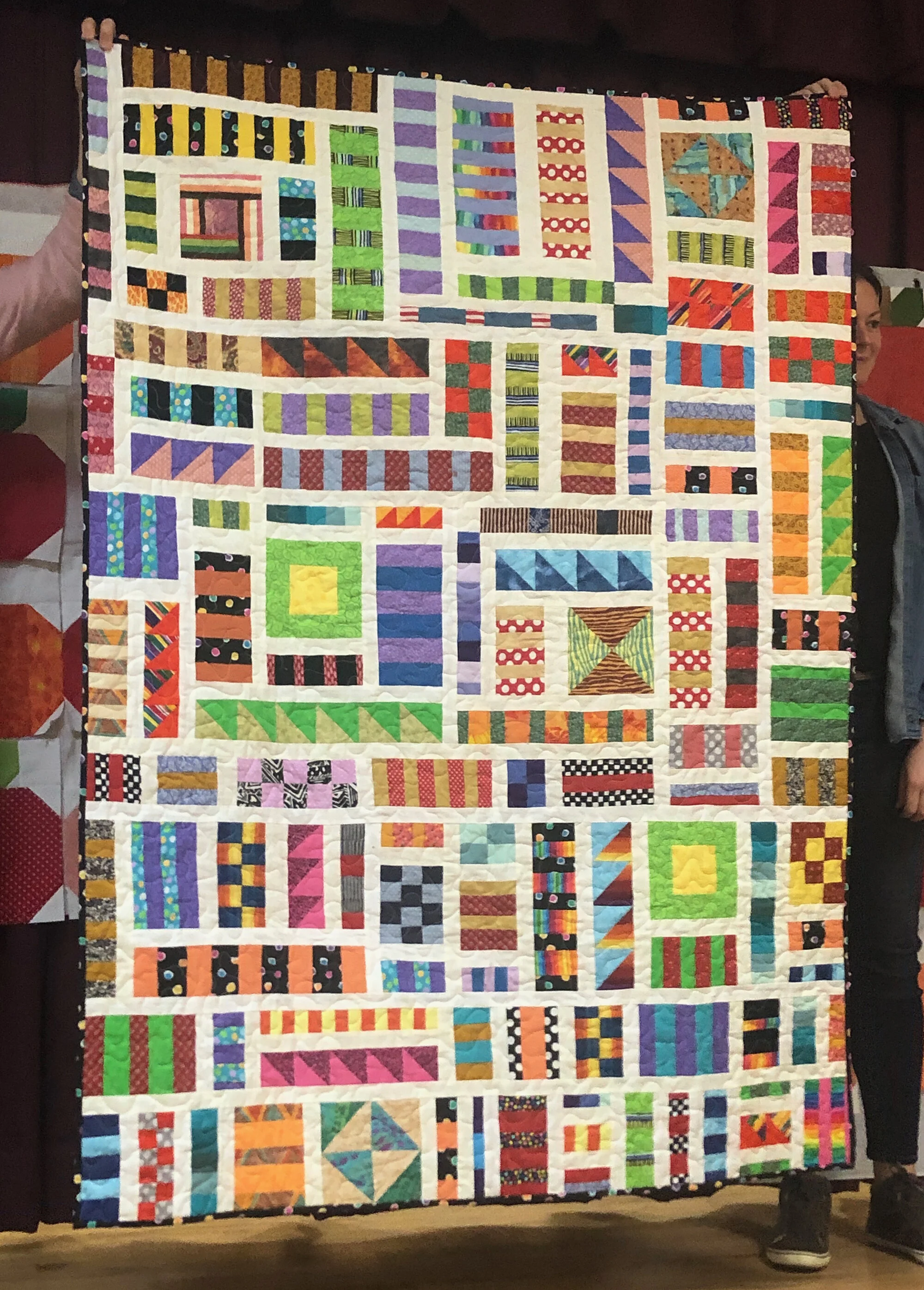 Pat Decker, modern scrappy veteran quilt