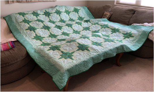 Patricia Wendell, green, king-size, wedding quilt