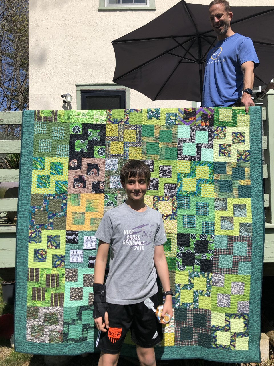 Marie Towle, Luke with his quilt