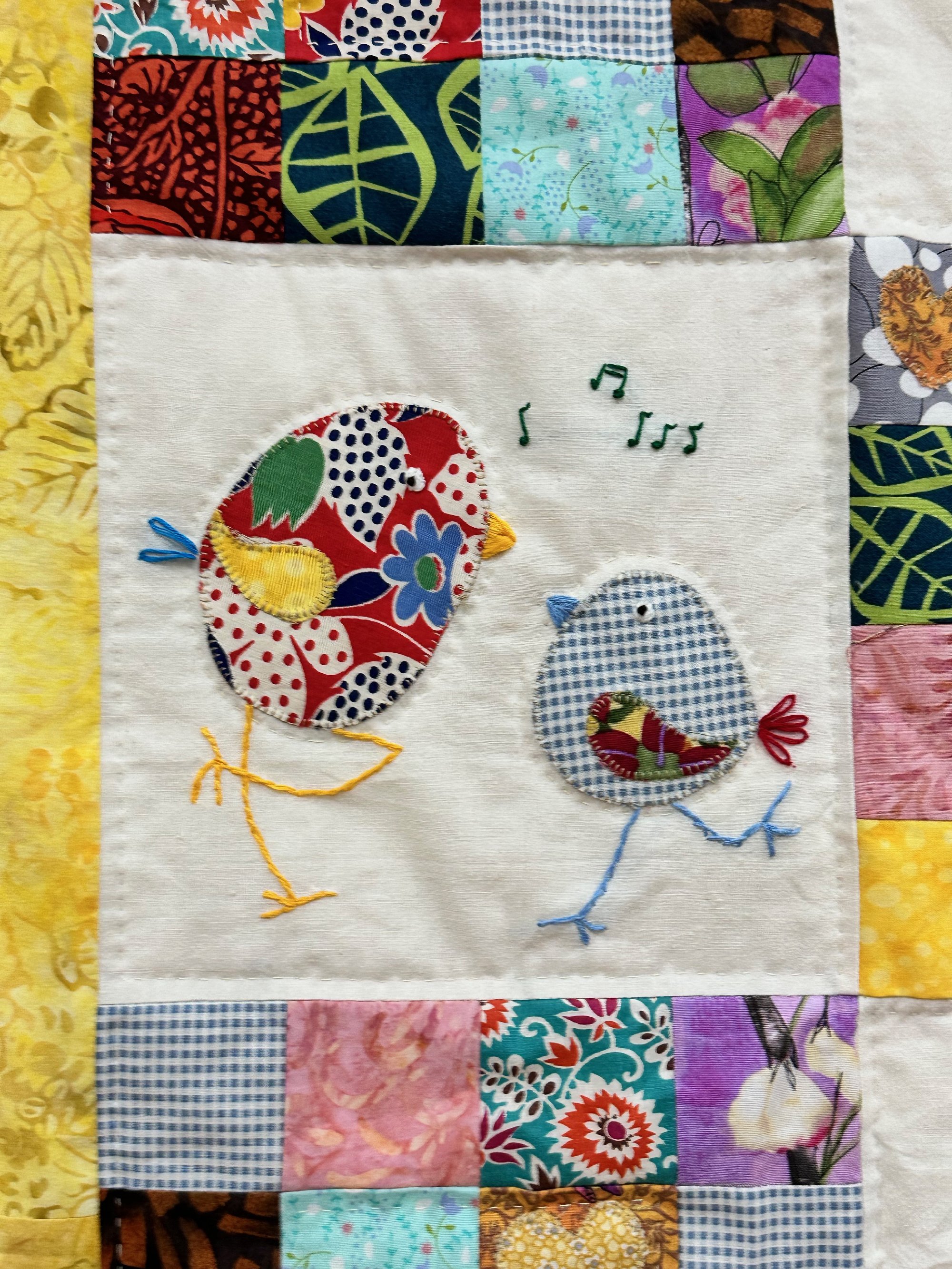 Beth Christensen, Cats and Birds Baby Quilt detail