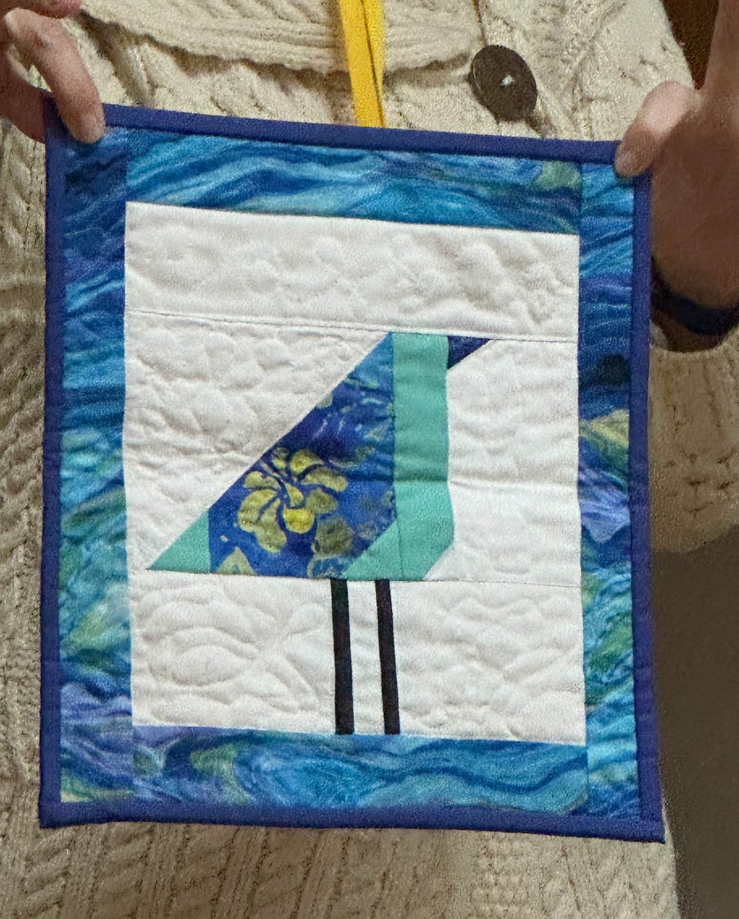 Deanna Butler, grandkids bird quilts