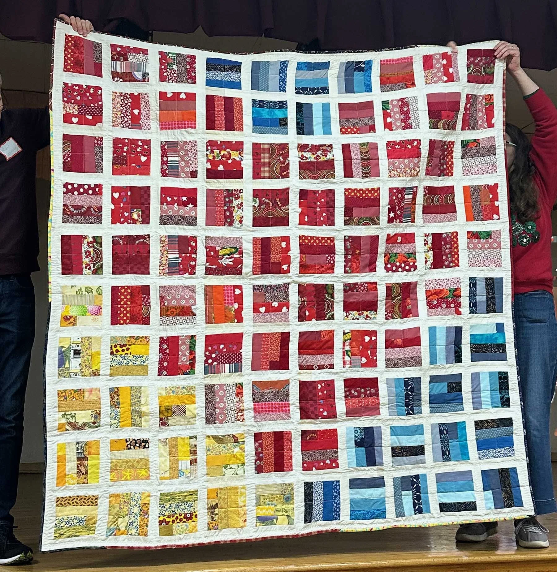 Lyn Hill, scrappy heart quilt