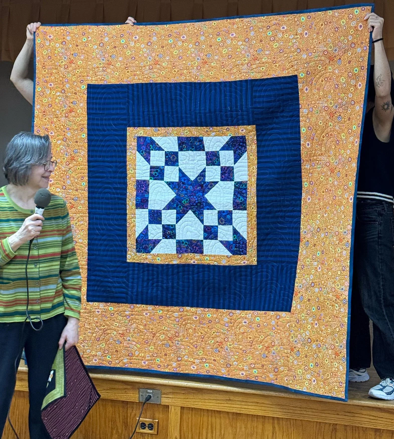 Deborah Berk, Blue Star quilt back.