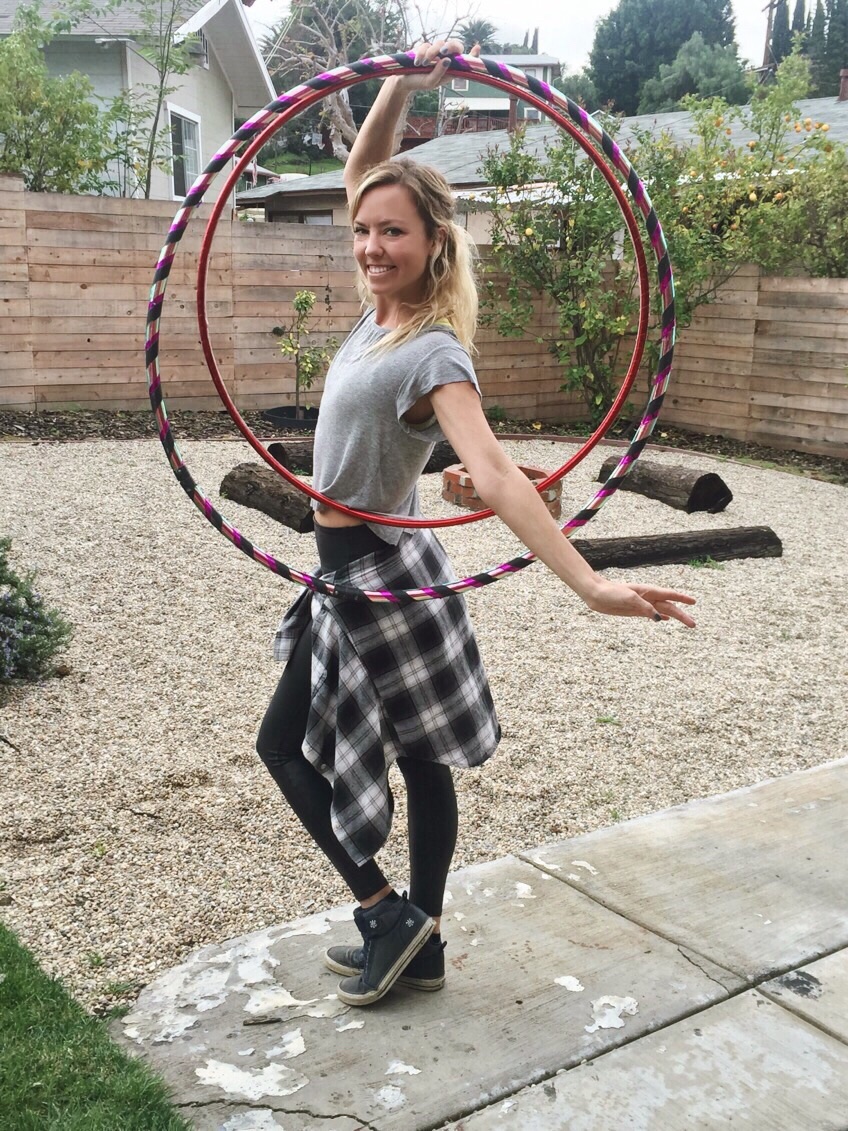 Morgan gave me a quick hoop lesson in my backyard before recording the podcast. So much fun!