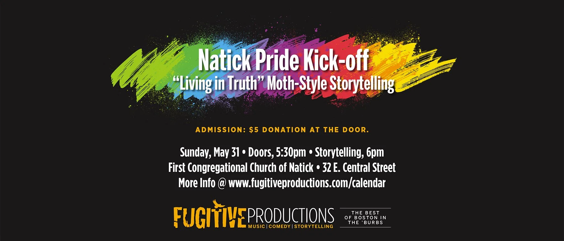 Natick Pride Kick-Off: “Living in Truth” Moth-Style Storytelling