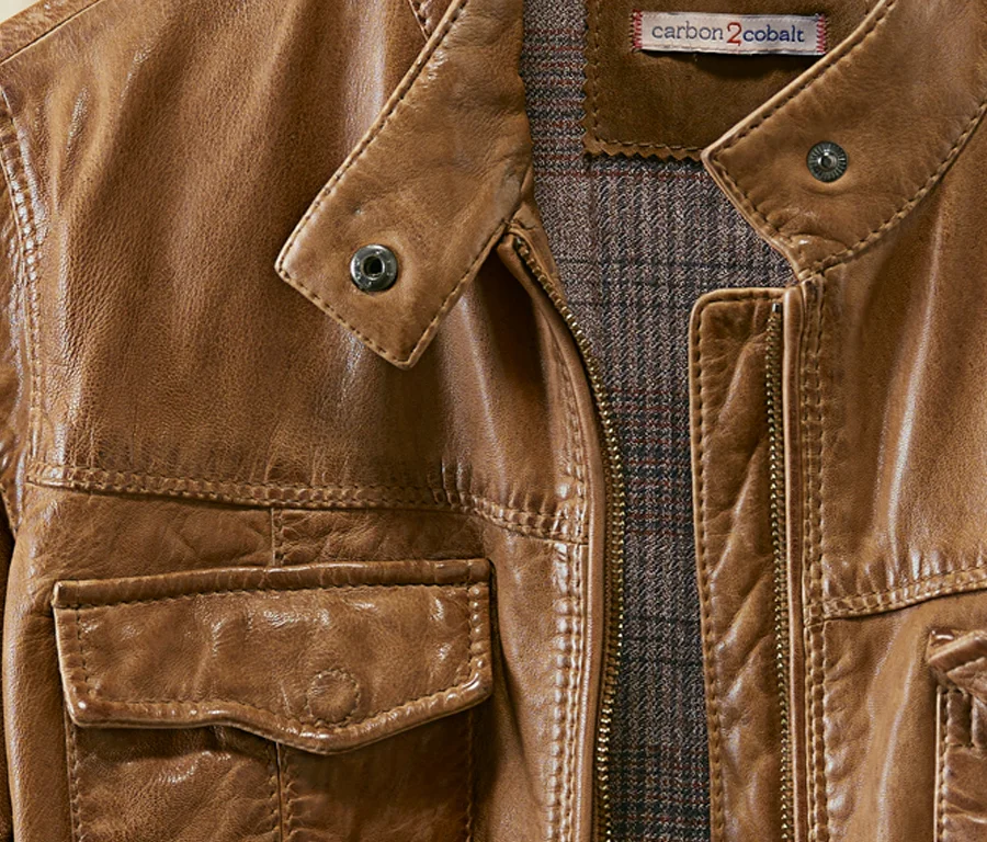 Take a closer look at the Sojourner Leather Jacket This vintage-feeling light-weight leather jacket feels like a rare and fabulous find. It's lush and soft and is shaped to be flattering, not boxy. A super cool addition that fits perfectly into any Fall wardrobe.
