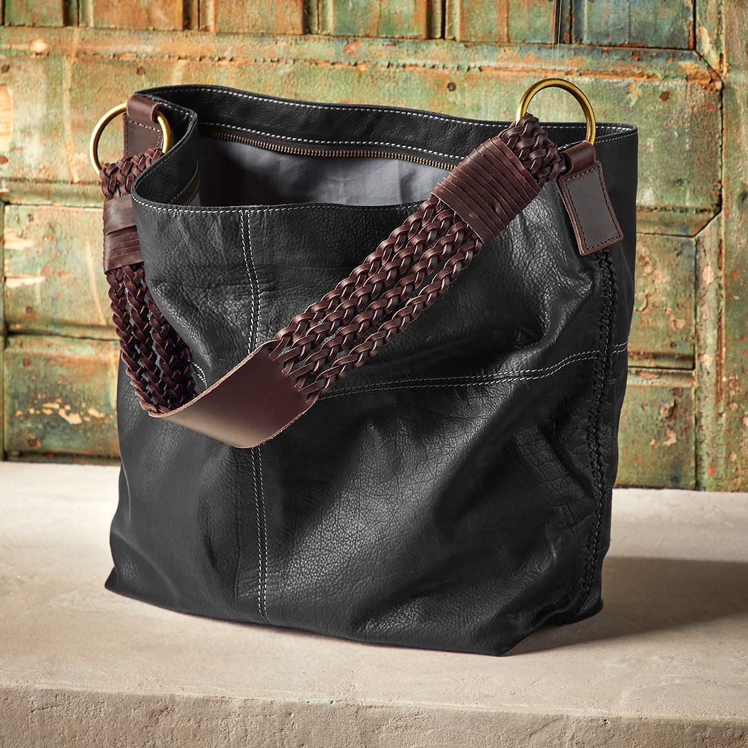 Cobalt Bag No. 2 with Black Leather