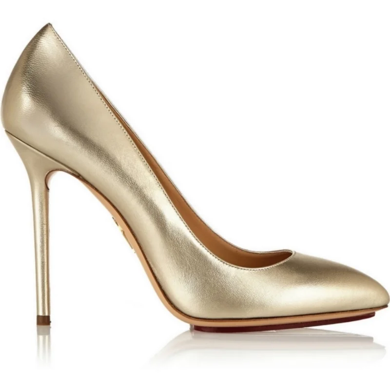 CHARLOTTE OLYMPIA - Monroe Metallic Leather Pumps