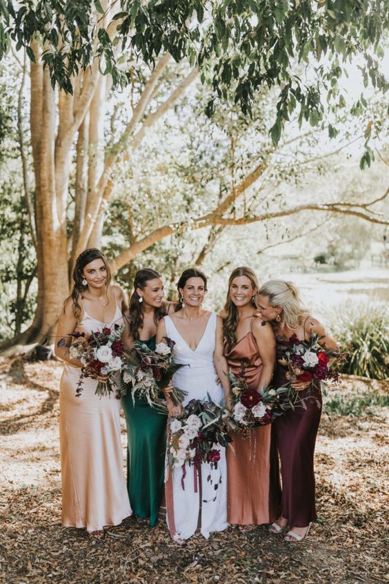 jewel tone bridesmaids