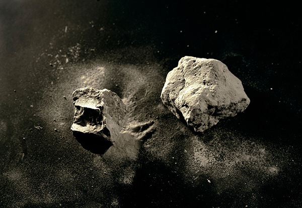 Meridel Rubenstein, Mt. Toba Volcanic Ash, 74,000 years old, found in Malaysia, 2010, archival pigment on aluminum