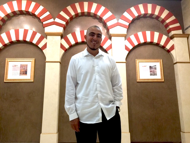 Founder of Islam in Spanish, Jaime Mujahid Fletcher stands in the center’s exhibit that chronicles Spain’s Moorish history. Photos by Leah Binkovitz.