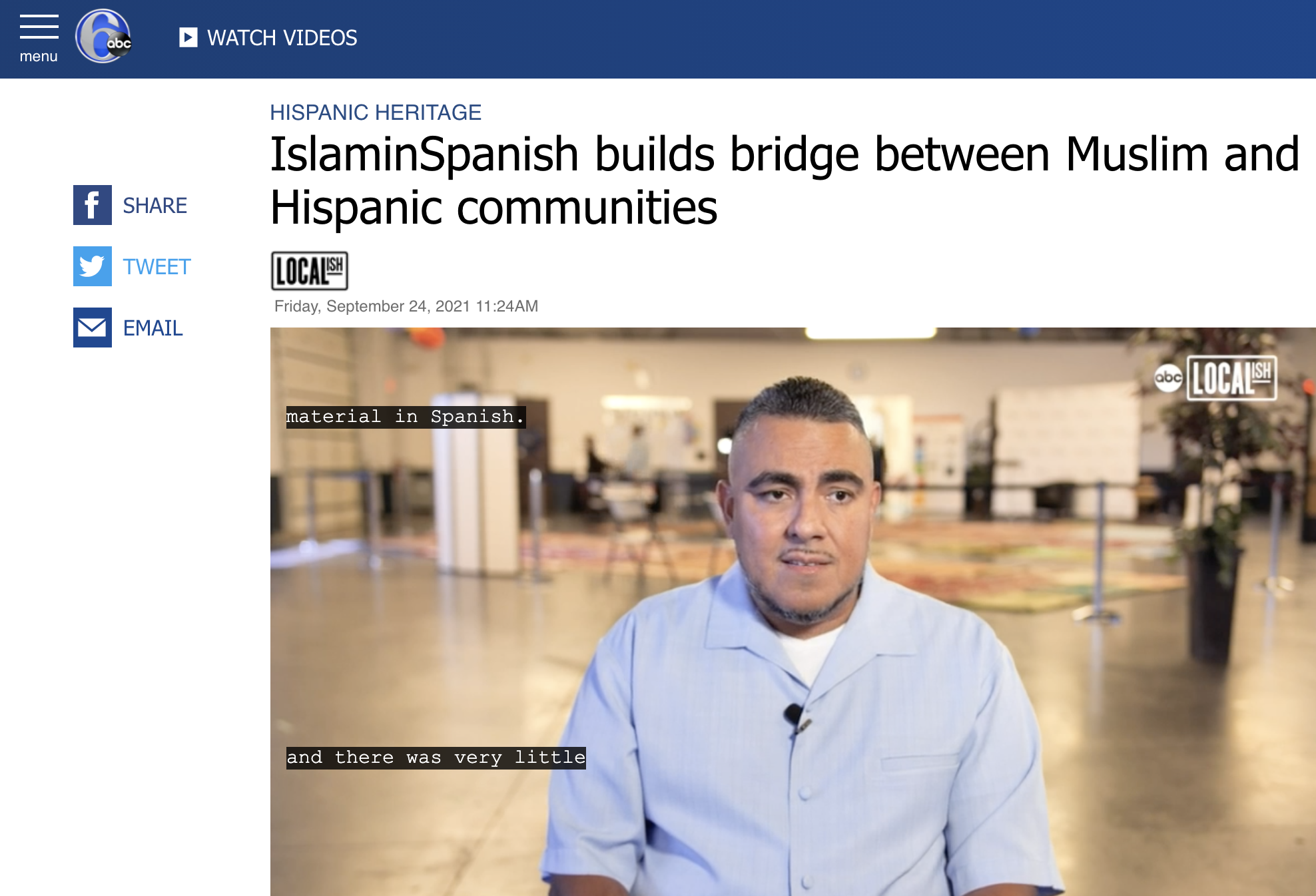 Featured on ABC Nationally: "IslaminSpanish builds bridge between Muslim and Hispanic communities"