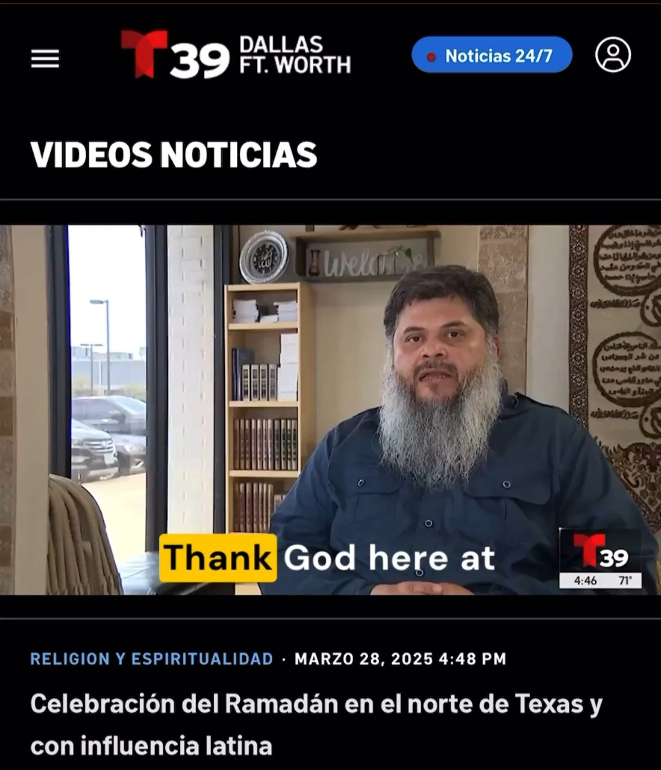  **Telemundo Dallas**, highlighting how the Latino Muslim community is growing and celebrating in North Texas! 