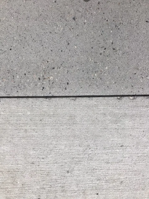 Pic showing broom finish being removed