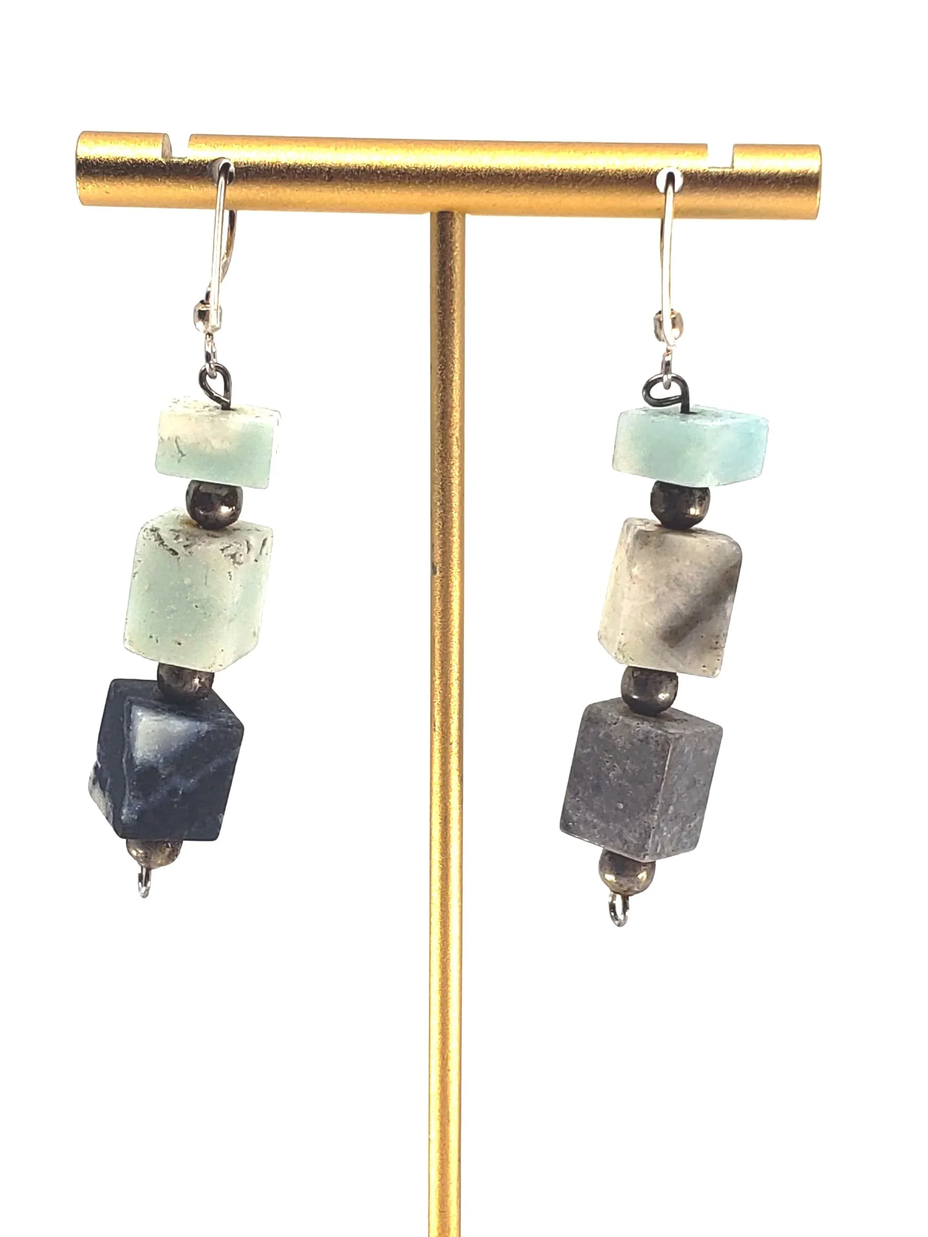 Slate & Seafoam: Natural Stone Cube Statements