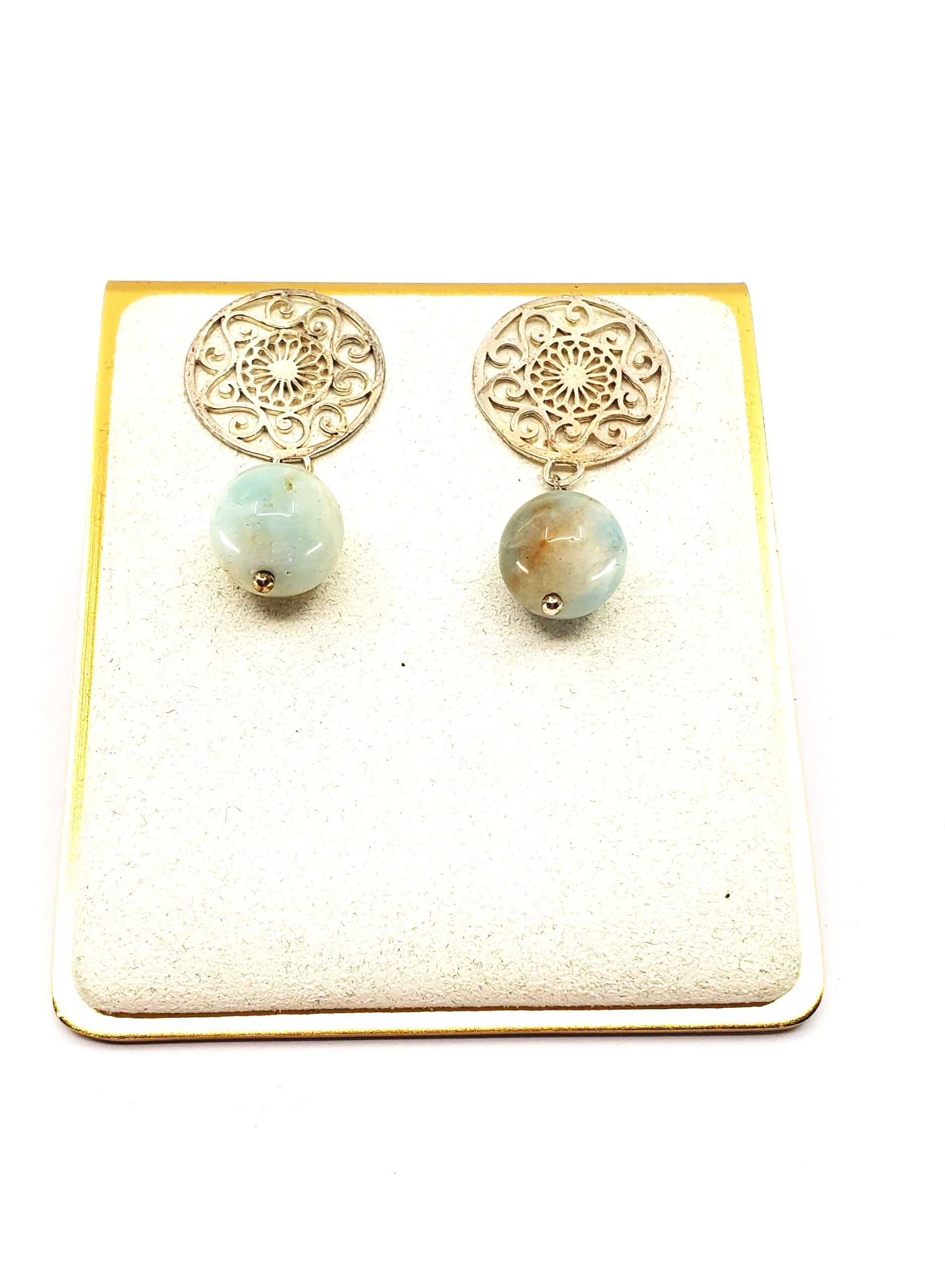 Vintage Voyager: The Silver Filigree & Amazonite Drops