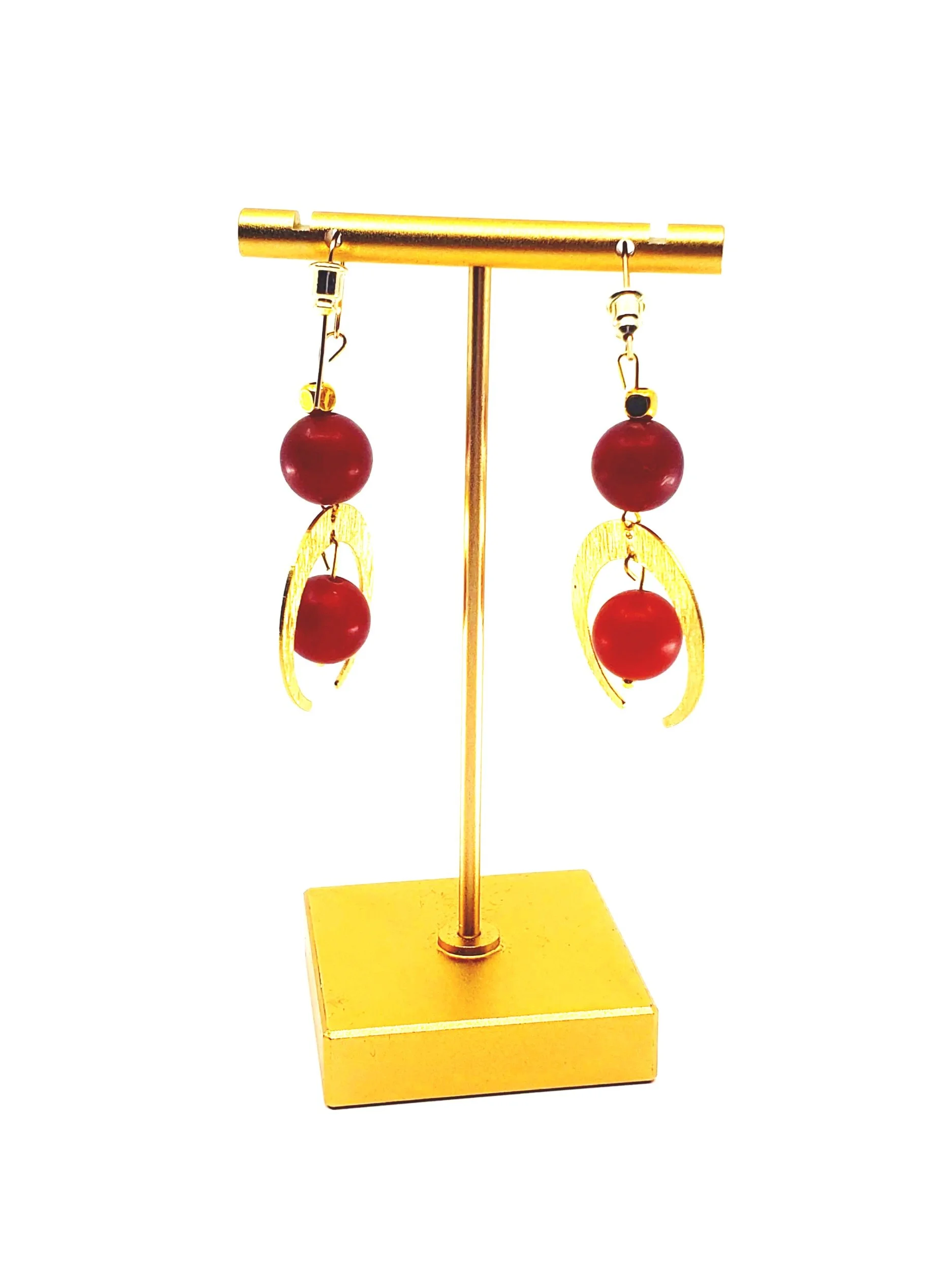 Celestial Radiance: The Carnelian Crescent Drops