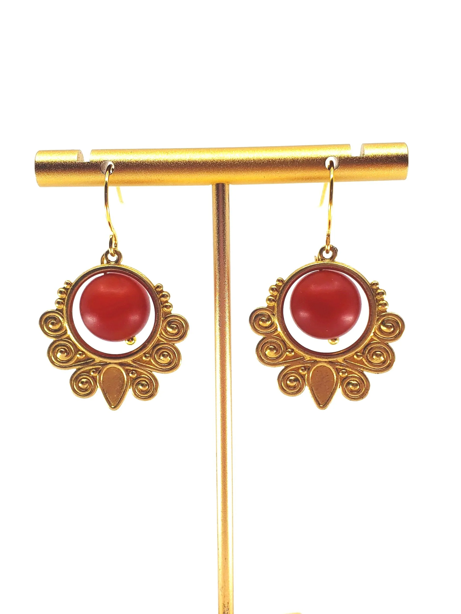 The Empress Arc: Carnelian Statement Earrings
