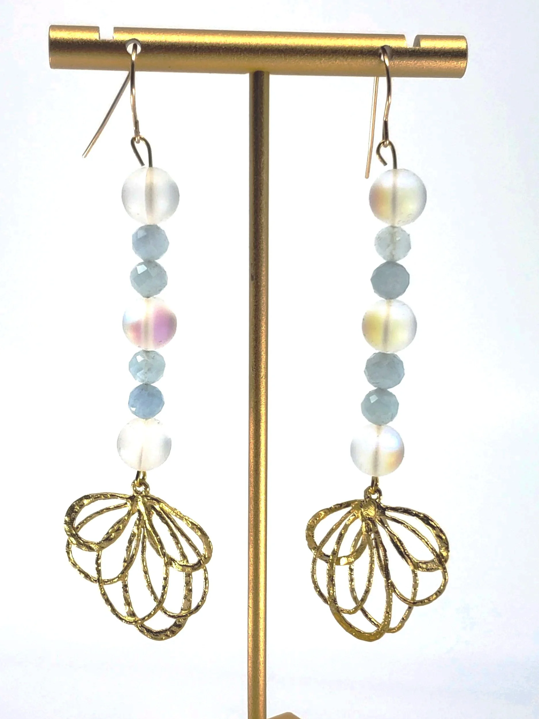 The Ethereal Petal: Frosted Glass & Gemstone Statements