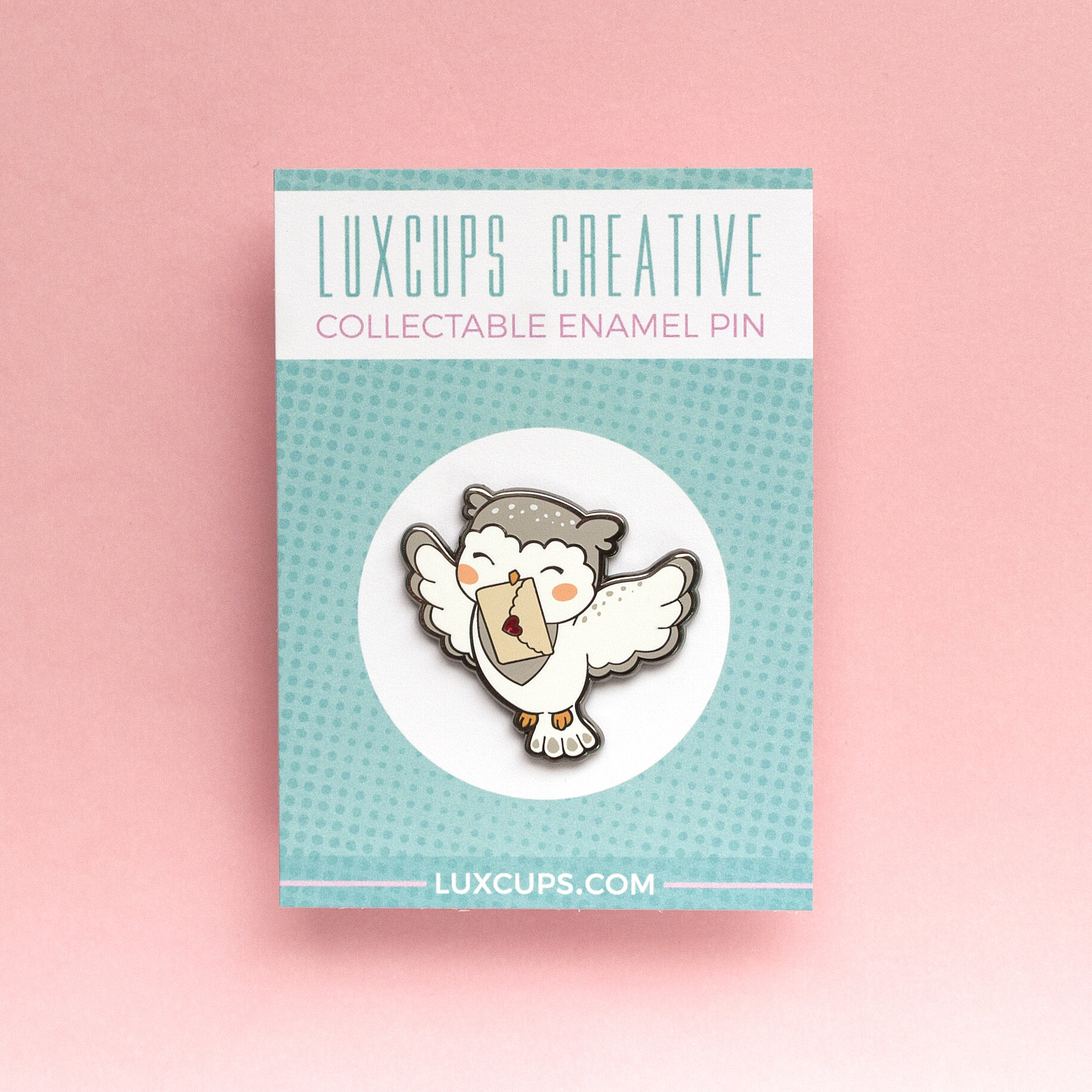 Snowy Owl Enamel Pin — LuxCups Creative
