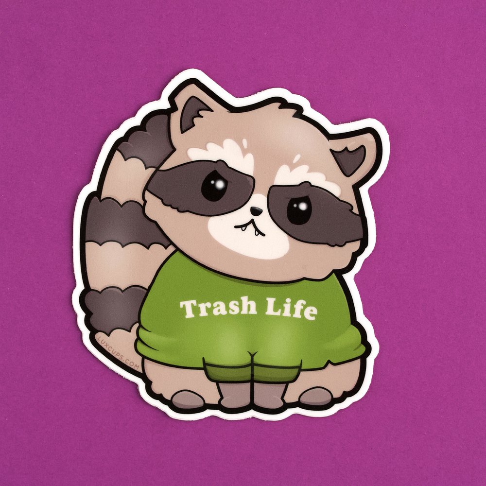 Raccoon Sticker — LuxCups Creative