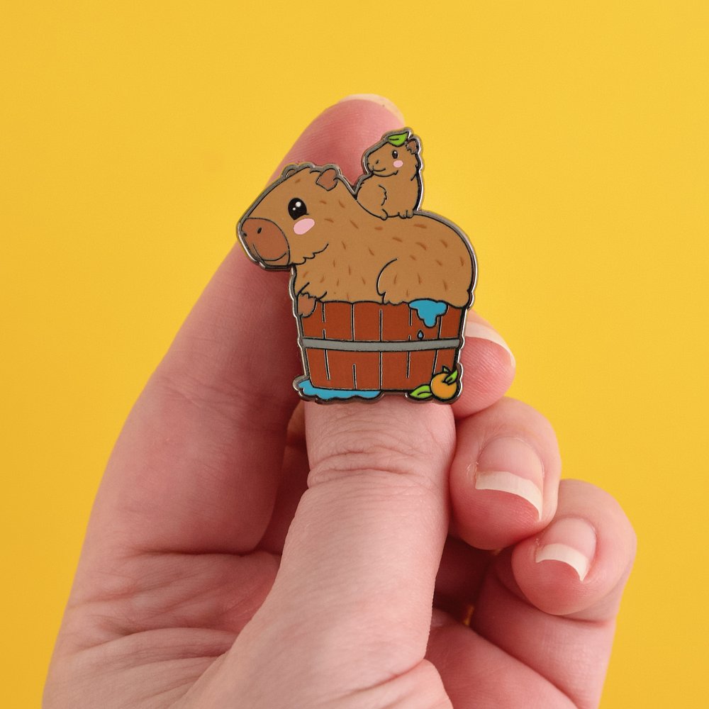 Capybara Cuties Enamel Pin — LuxCups Creative