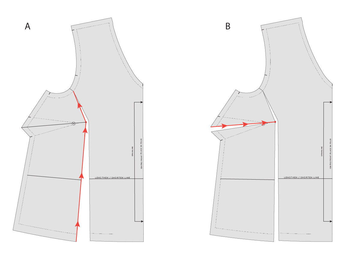 ISSUE 34 - How to do a Small Bust Adjustment (SBA) on the Ruffle Sleeve top  — In the Folds