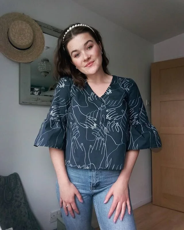 ruffle sleeve top peppermint