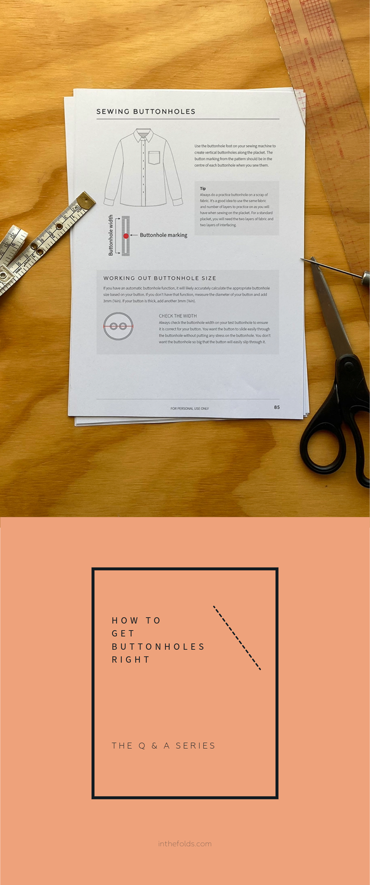 How to get buttonholes right — In the Folds