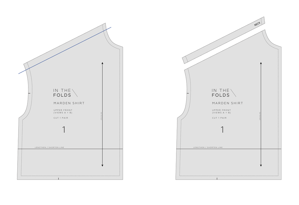 Forward shoulder adjustment on a curved seam — In the Folds