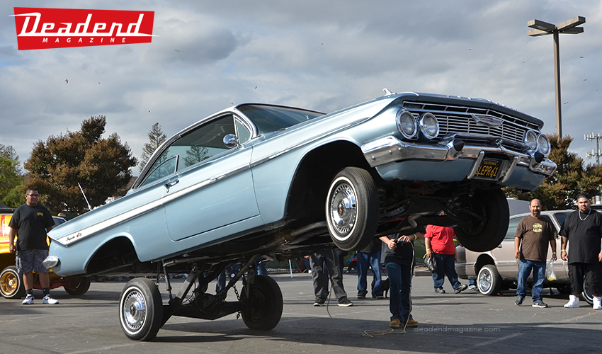 This '61 is a really clean car that has never gets hopped. The owner wanted to see what it can do so he let the Stack Life Hydraulics hit the switches.