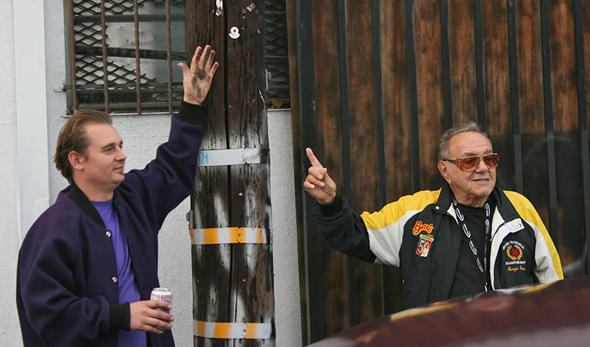 George with Brad Mastrerson at Masterson Kustoms' Fore Party in 2008.