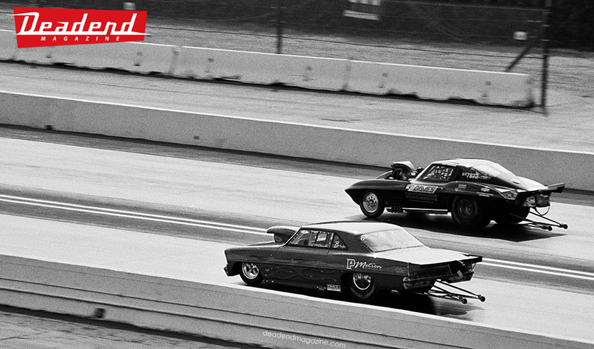 This a shot of my friend's dad racing his "PMotion" drag car.