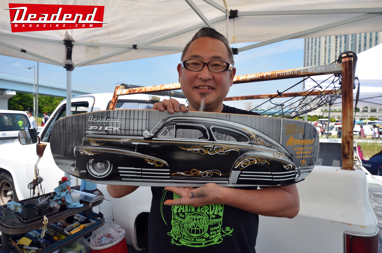 Thanks to the talented Ken "The Flat Top" for pinstriping our skate deck.