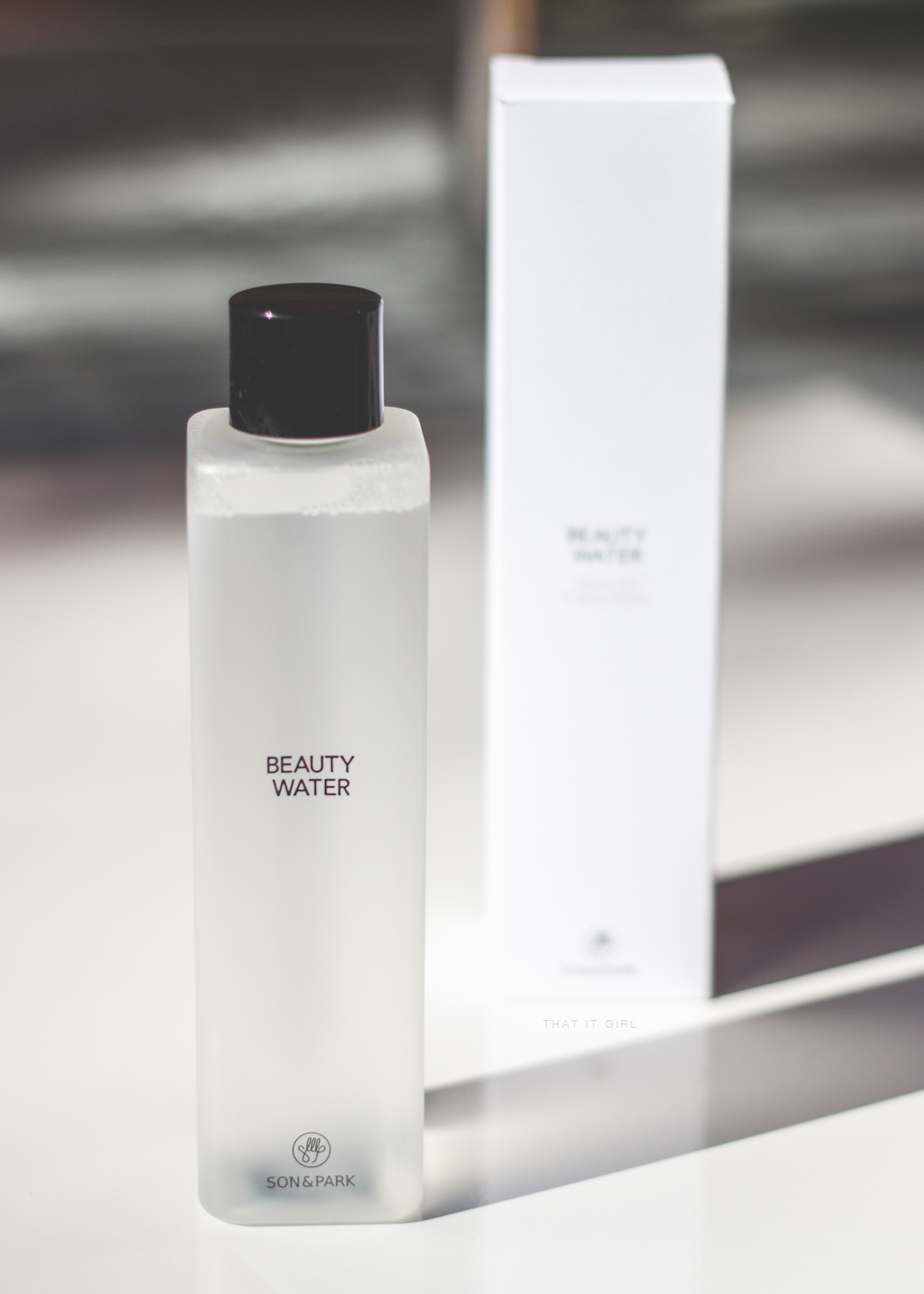 The current toning water i use for the 7 skin method: Son & park's beauty water . image from that it girl