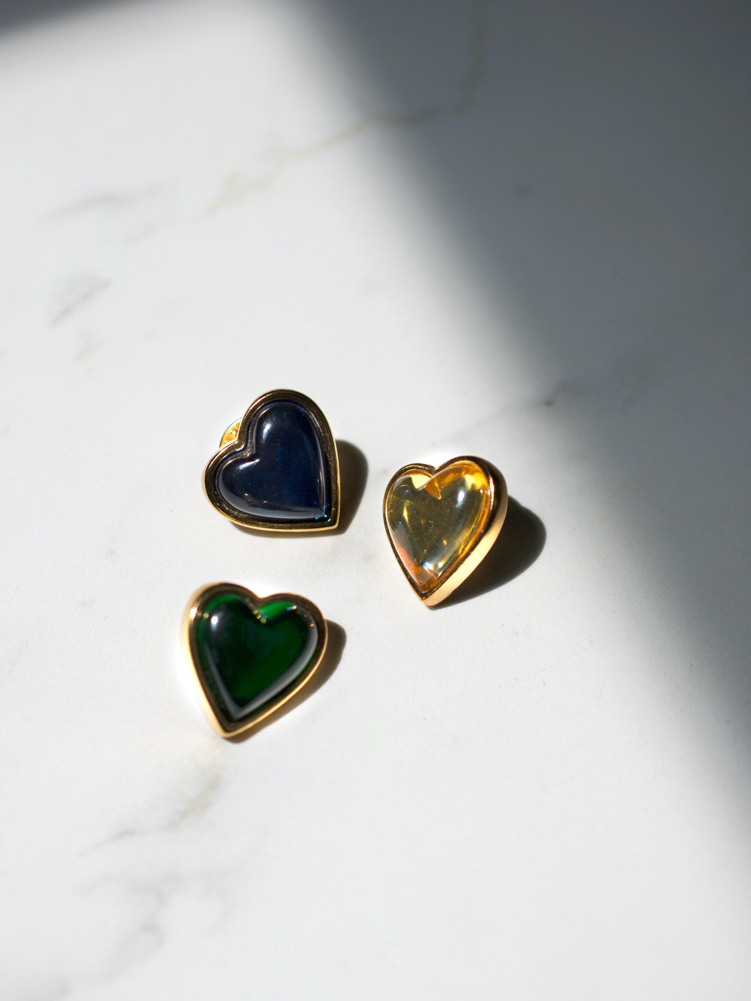 YVES SAINT LAURENT Glass Heart Brooch