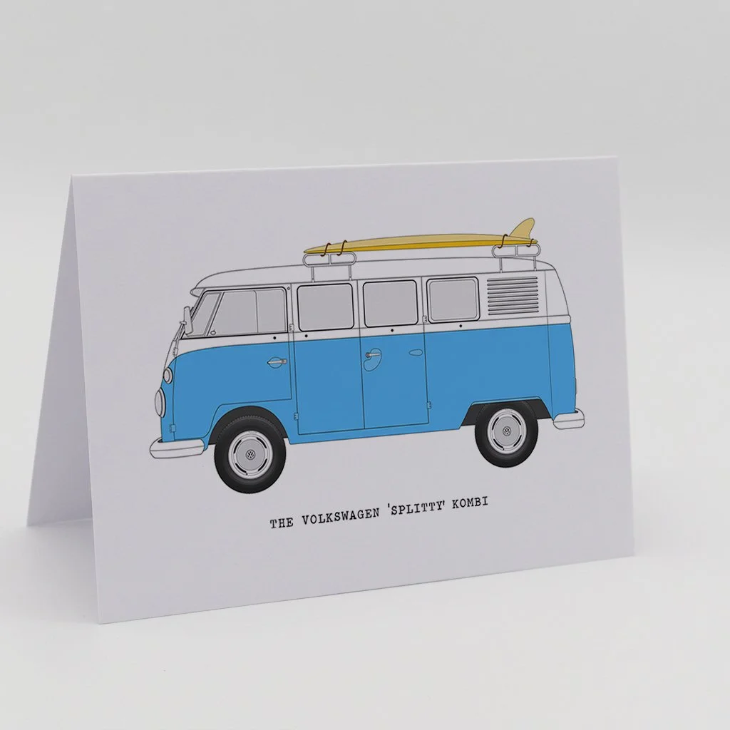 The Volkswagen Kombi - Blue with Surfboard