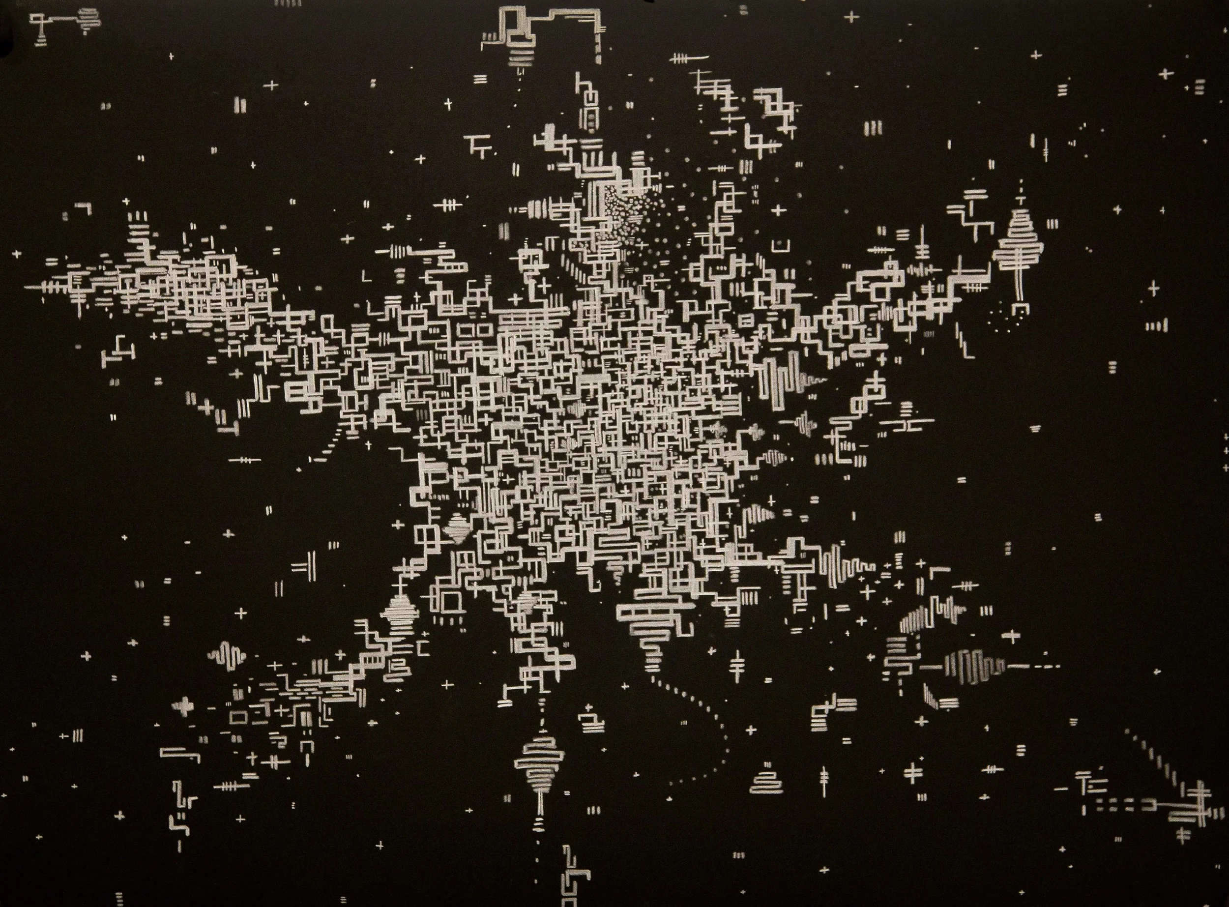 fractal cloud design pencil on paper 30"x22" 2014