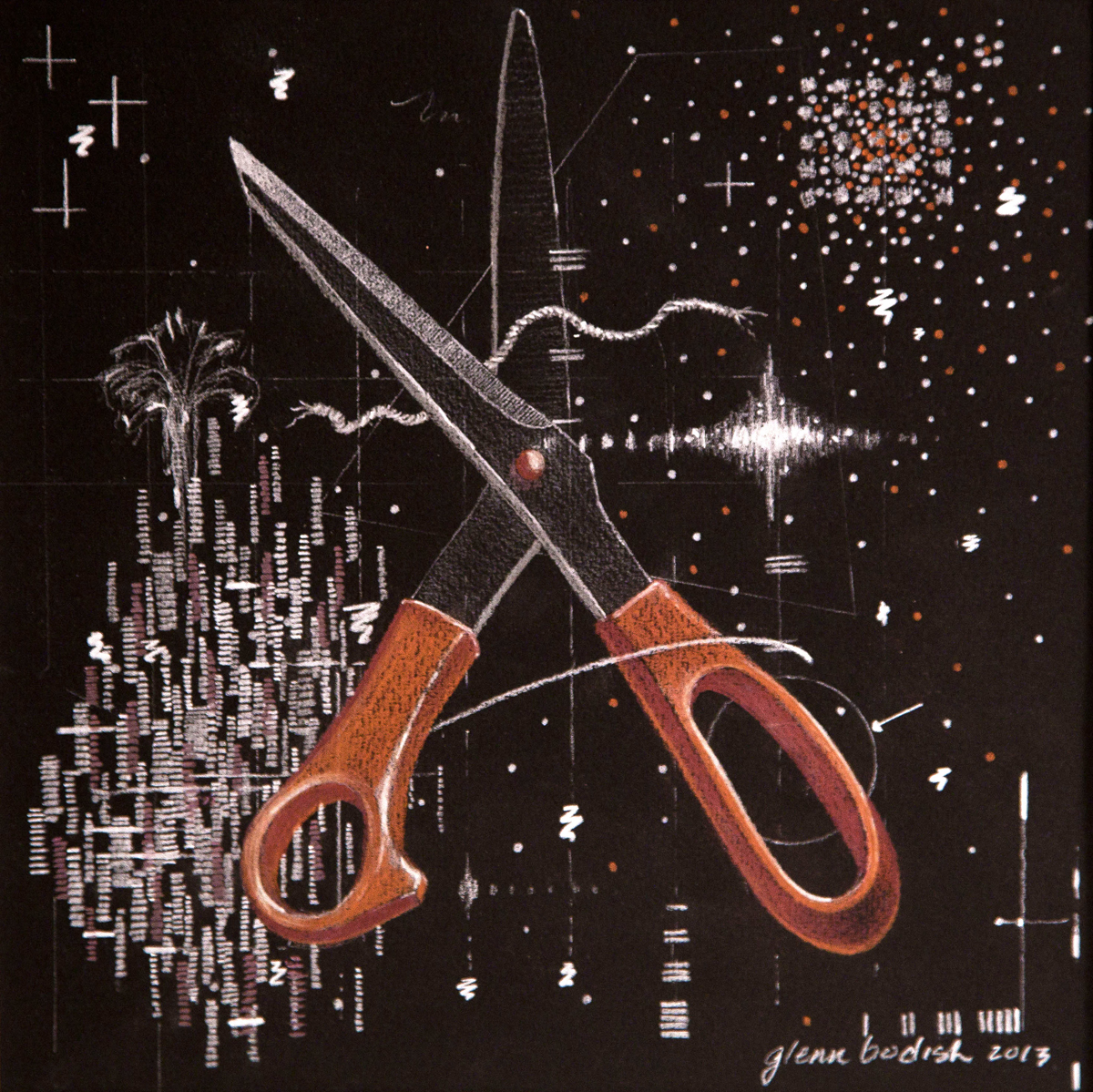 dissecting string theory design pencil on paper 12"x12" 2013