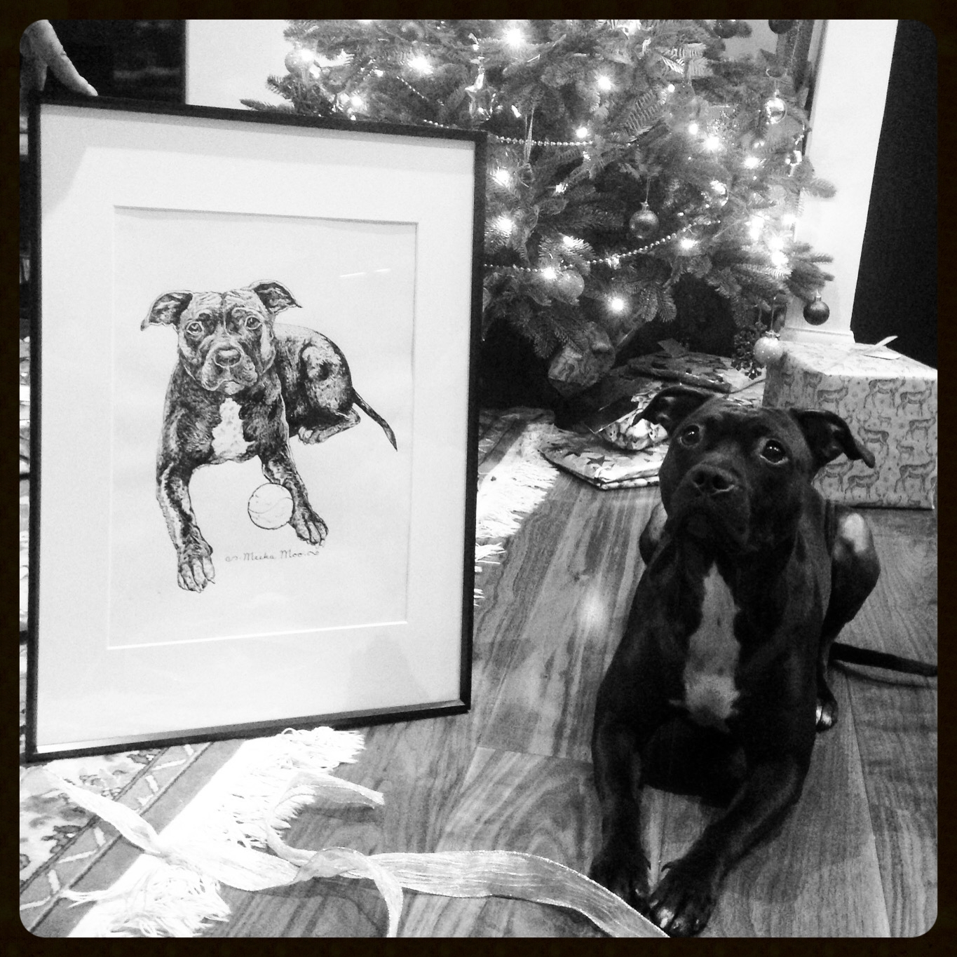 Meeka by her portrait