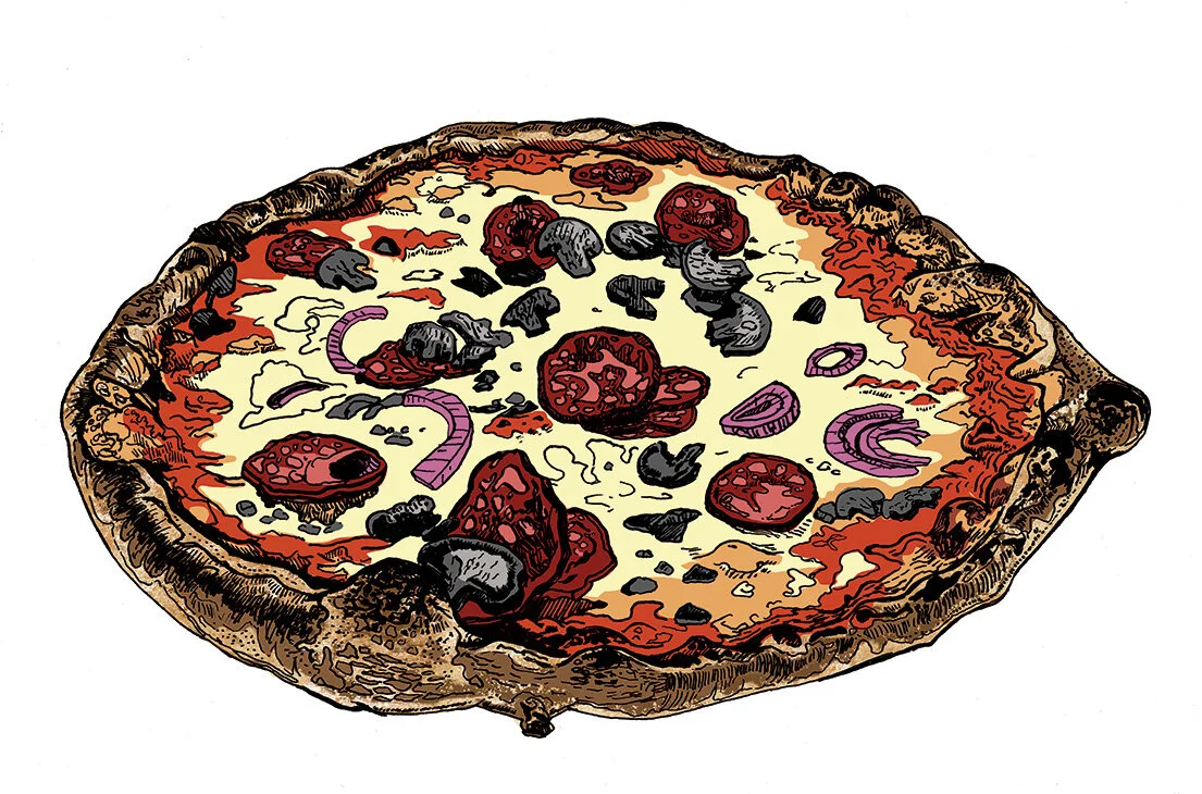 Pizza illustration for TUI cruises on board restaurant