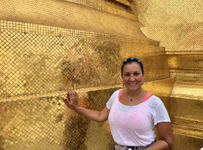  Sara at the Golden Stupa in The Temple of the Emerald Buddha