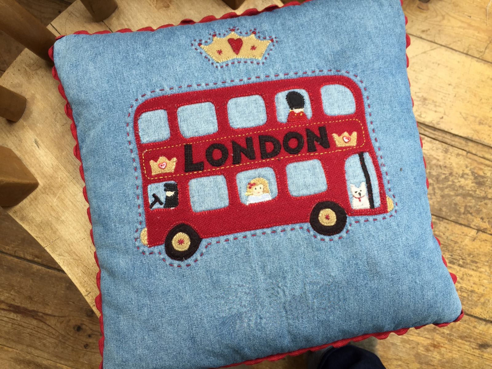 Big Red Bus Cushion Pattern